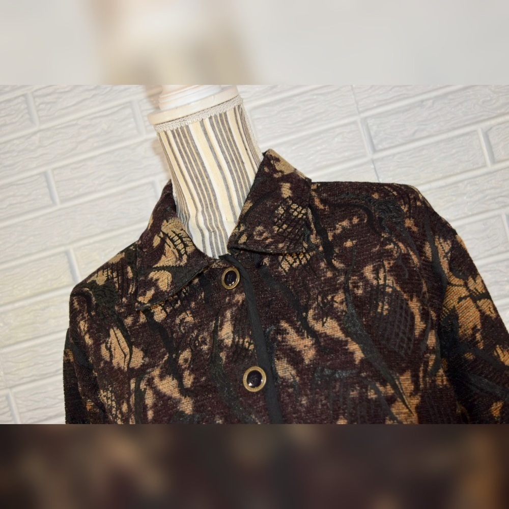 Vintage Keren Hart Brown & Black Patterned Jacket - Picture 3 of 7